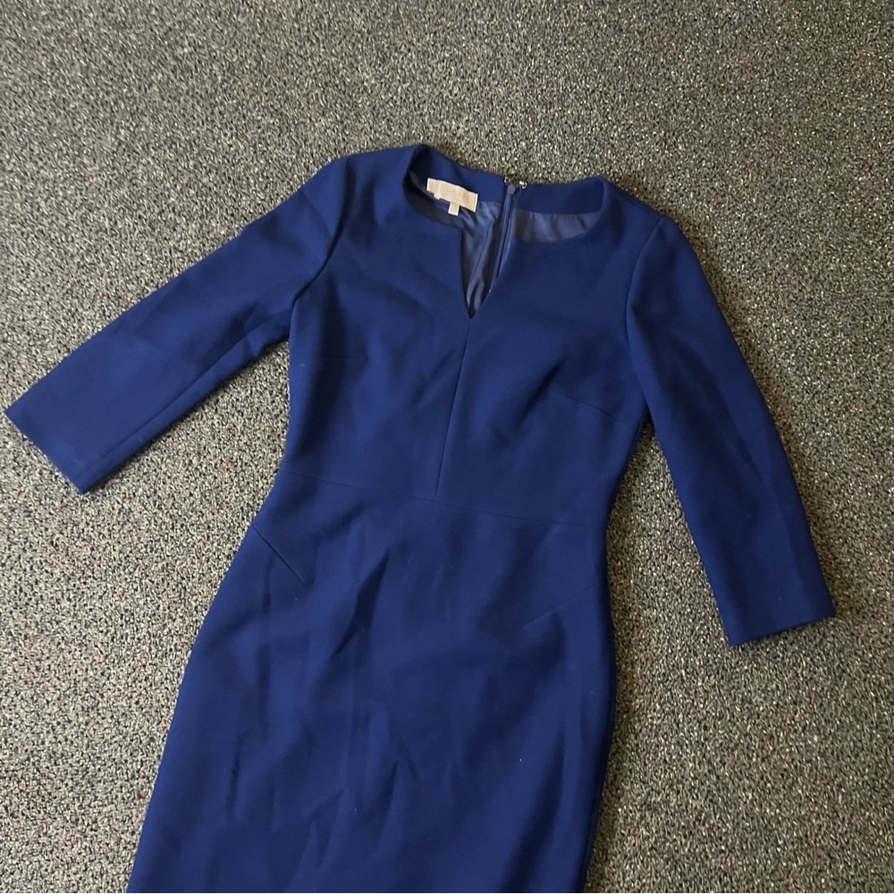 HOBBS LONDON Blue 3/4 Sleeve Midi Tailored  Modest Work Wear Business Casual Dre - Picture 9 of 16